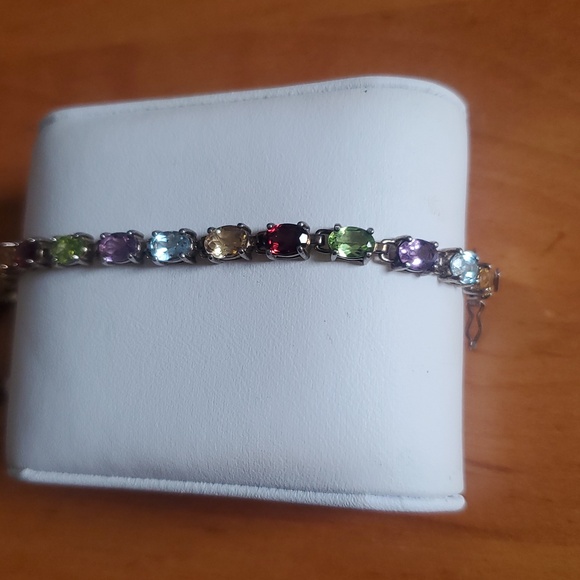 Paj Jewelry - Vintage PAJ 925 Sterling Silver  Multi Gemstone Link Bracelet